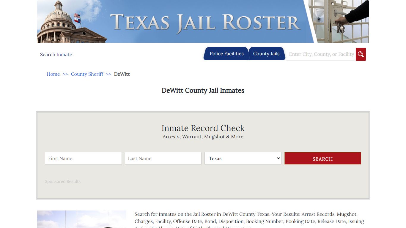 DeWitt County Jail Inmates | Jail Roster Search