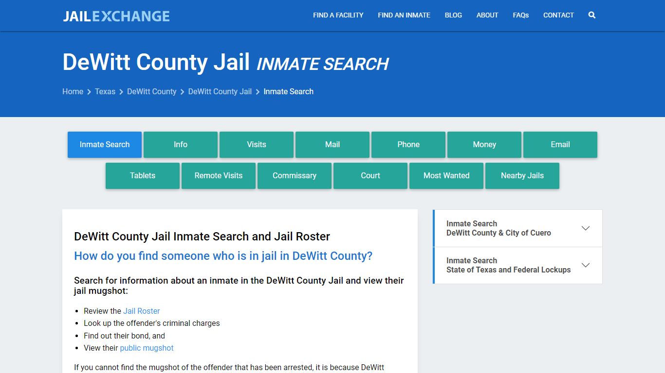 Inmate Search: Roster & Mugshots - DeWitt County Jail, TX